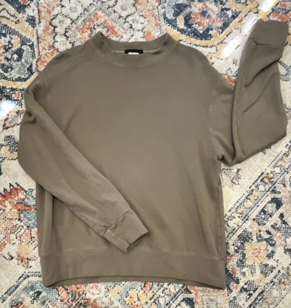 Monrow Tops - MONROW Brown Fleece Crewneck Pullover Sweatshirt Women’s XS Lightweight